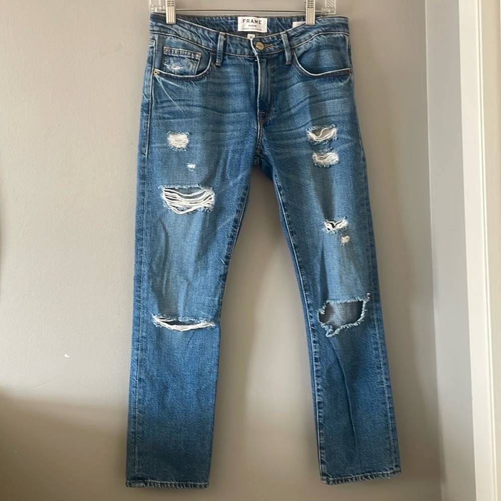 Frame Le Garçon Distressed Boyfriend